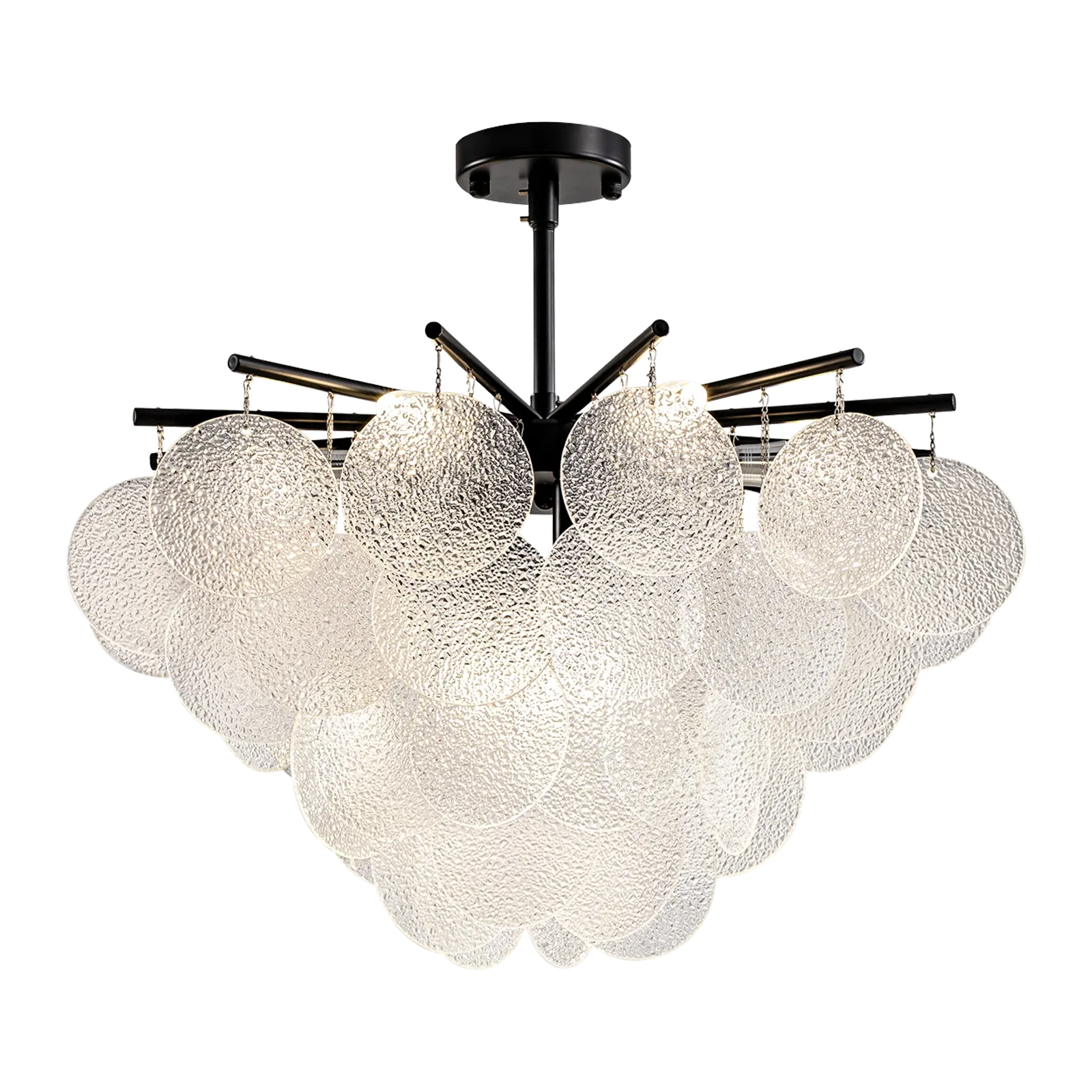 Velmora Glass Disc Tiered Chandelier 60cm D
