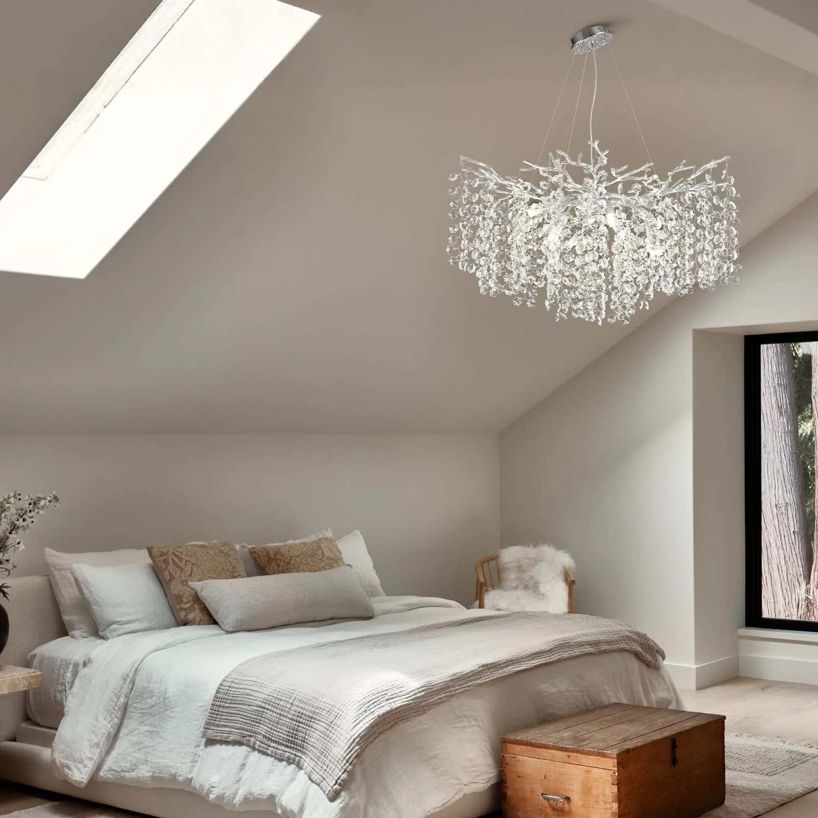 Lustre Branches Crystal Round Chandelier for All Rooms 76cm