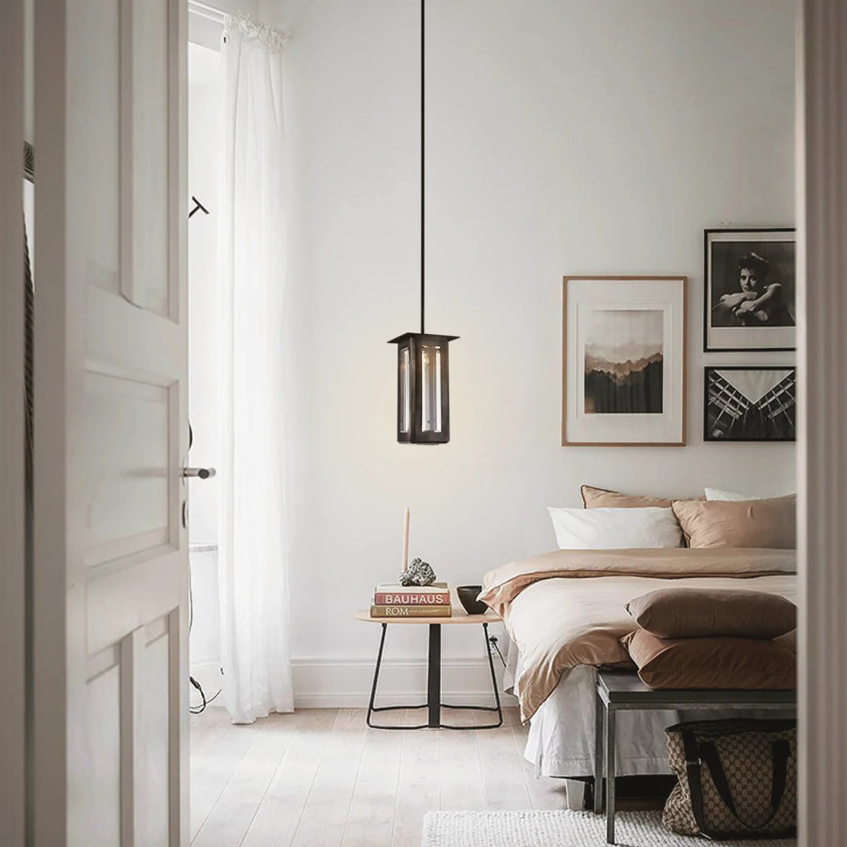 Baluster Rectangle Glass Pendant 18cm W