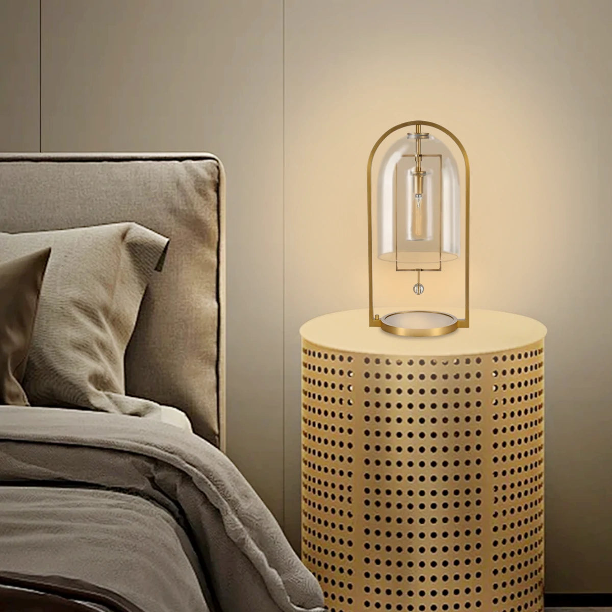 Bellhop Vintage Glass Table Lamp 53 cm H