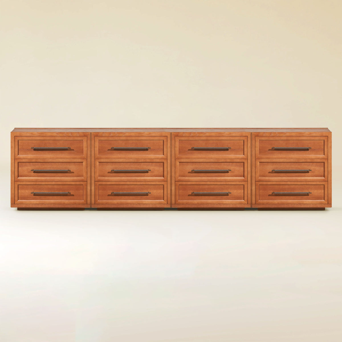 Alvar 121″ Oak 12-Drawer Chest(Set of 4)