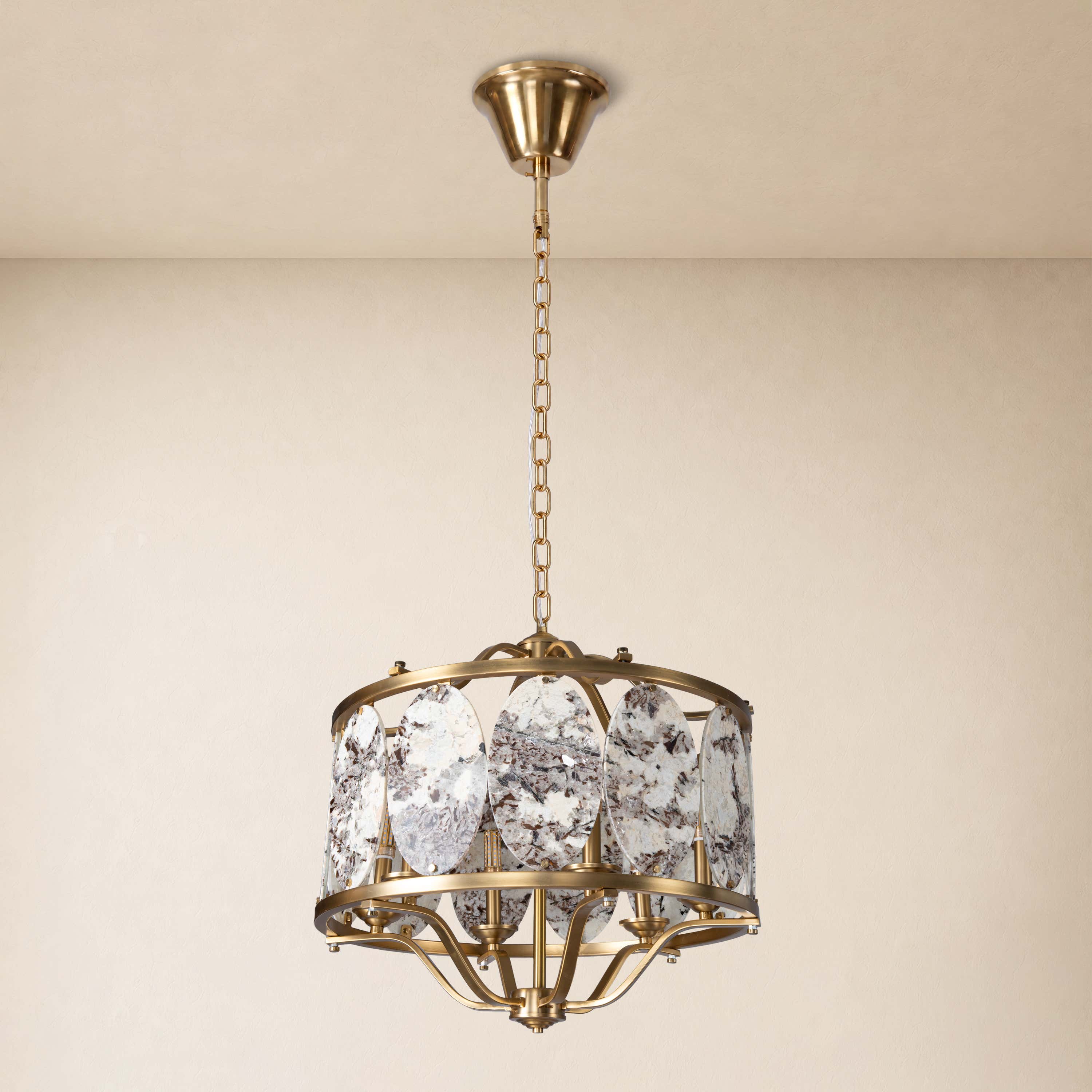 Pietra Quartzite Round Chandelier 25.5"D