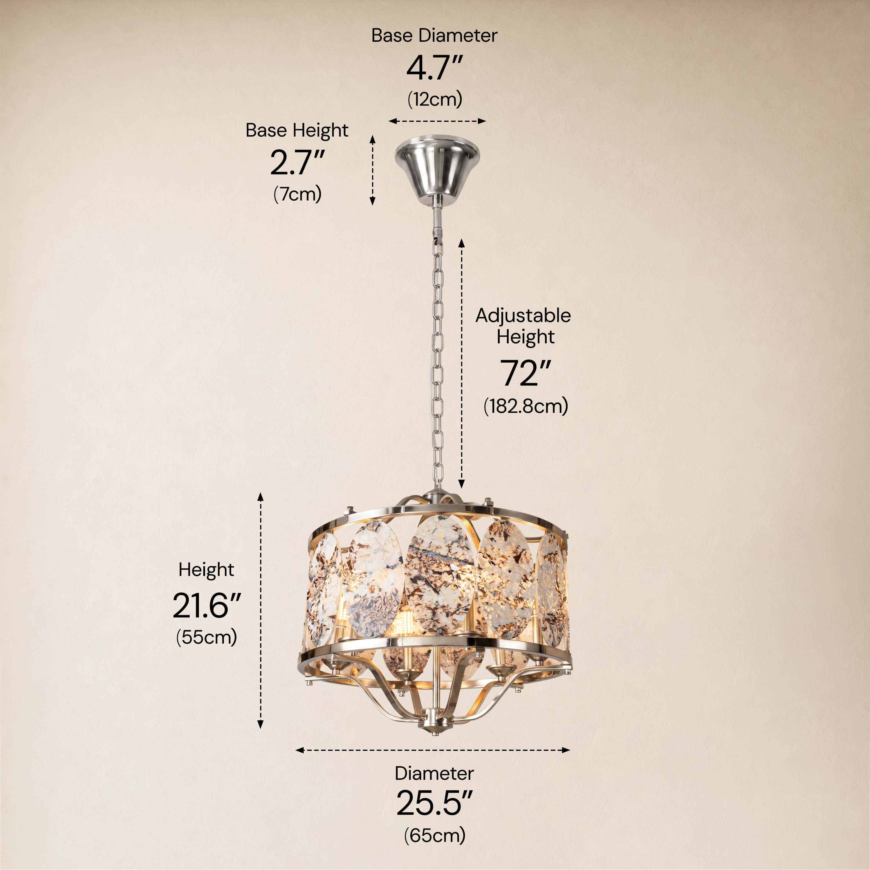 Pietra Quartzite Round Chandelier 25.5"D