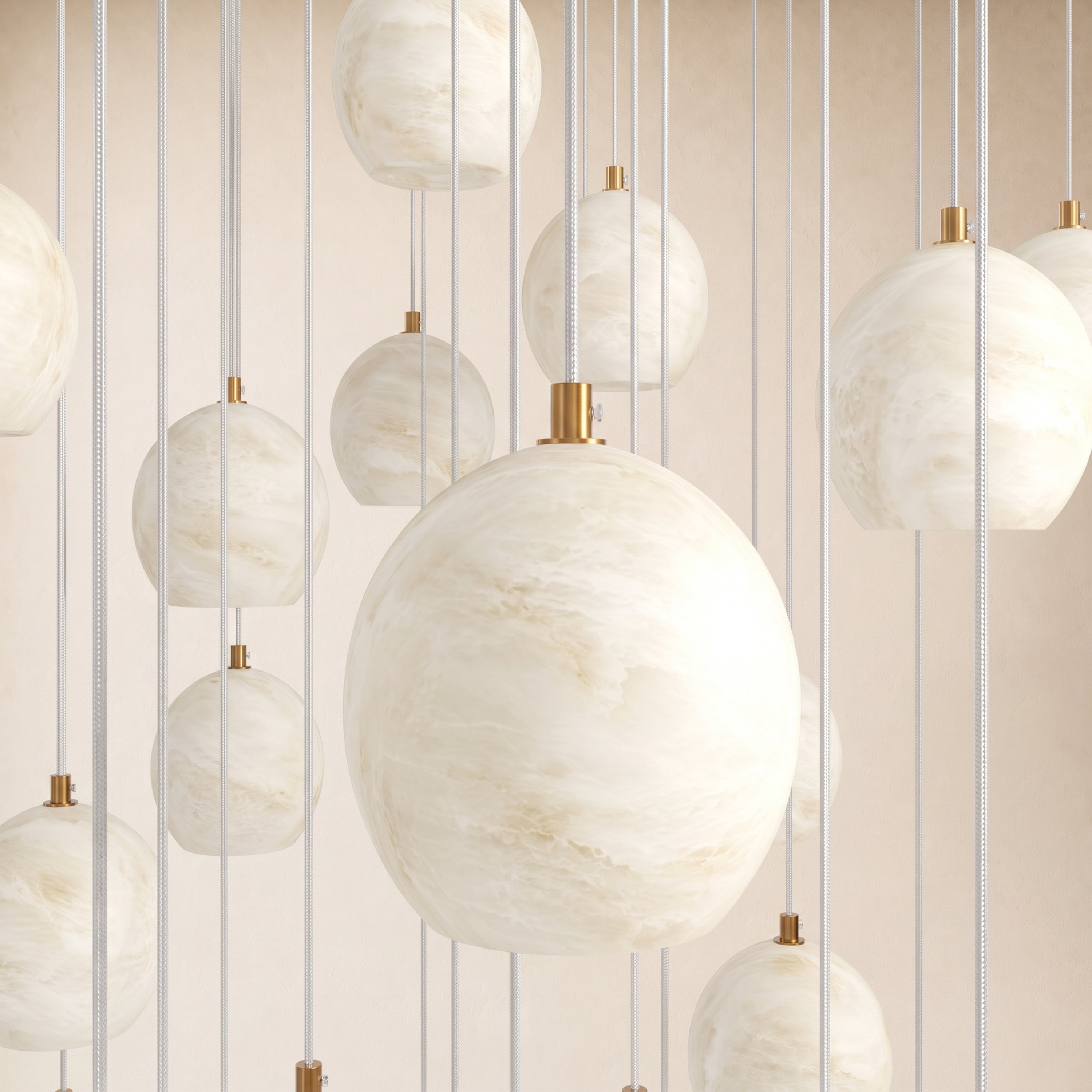 Quorvyn Resin Globe Round Chandelier
