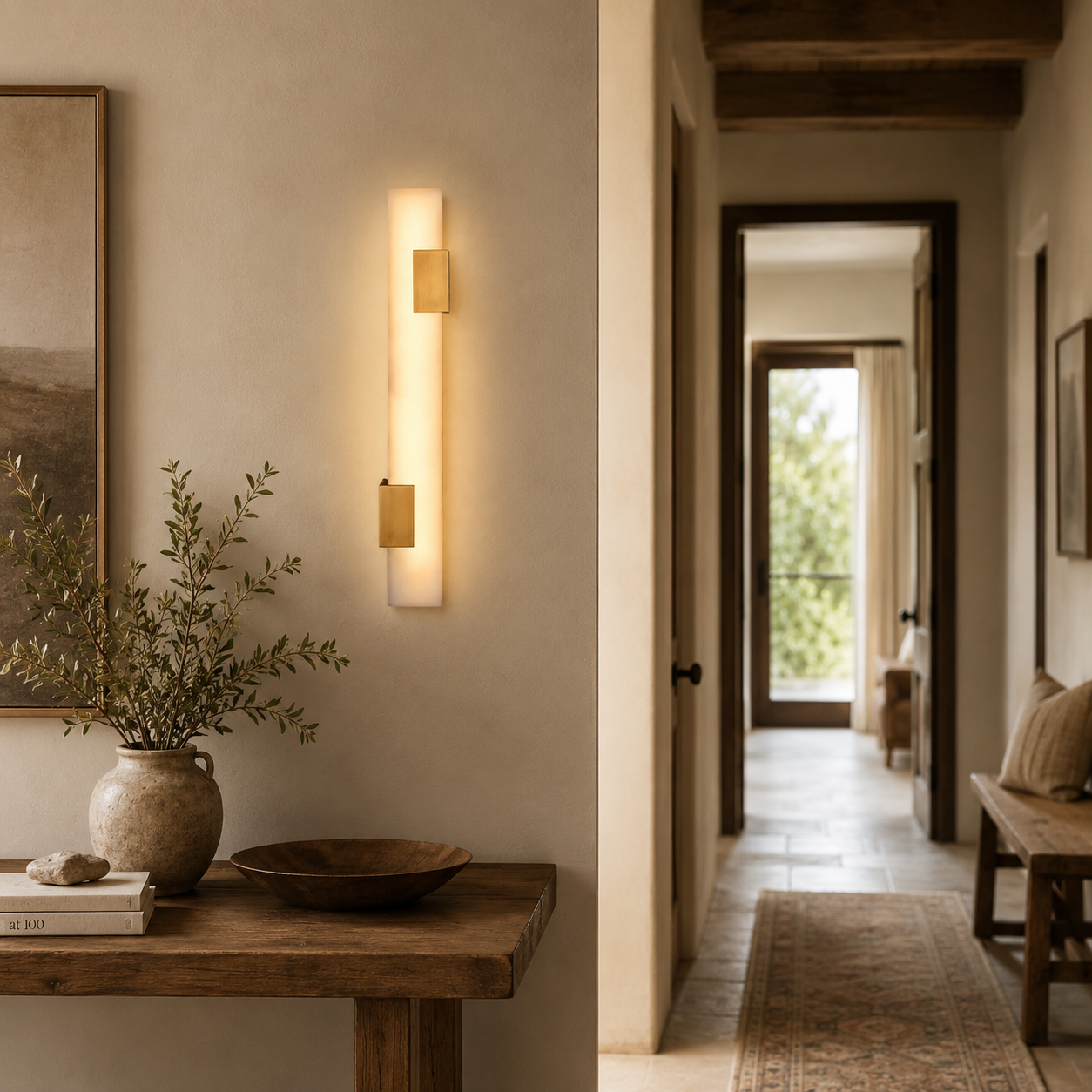 Caelia Alabaster Linear Wall Sconce