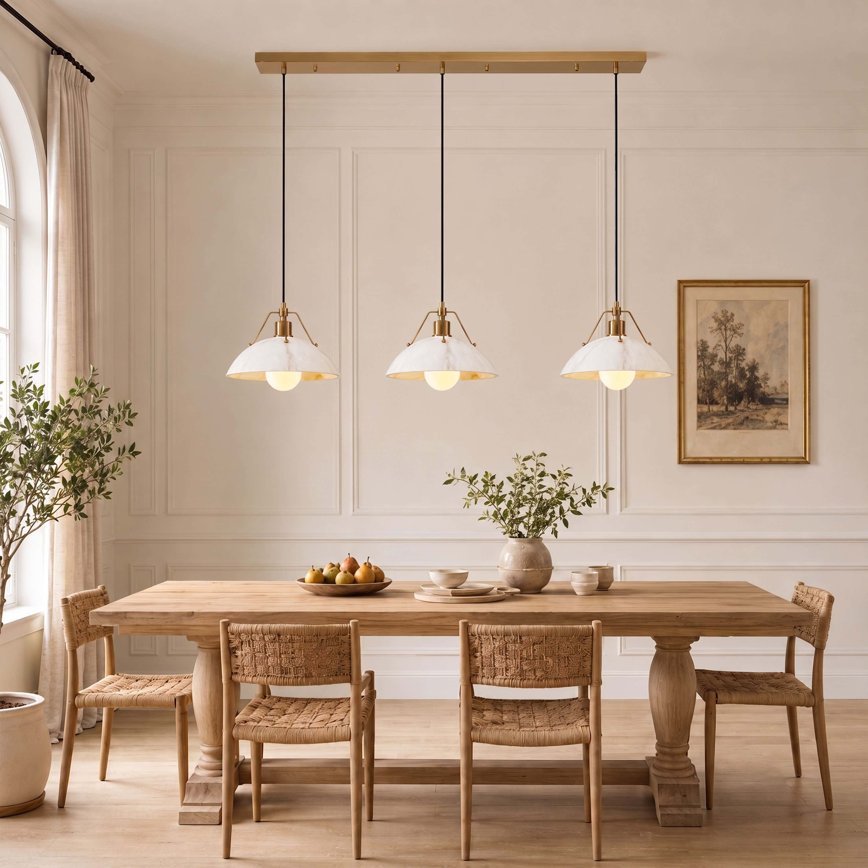 Aurevyn Resin Multi-Light Linear Pendant #Finish_Gold,Size_39.4"