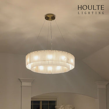 Sawyer Alabaster Round Chandelier 80cm D