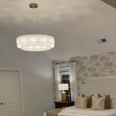 Sawyer Alabaster Round Chandelier 32"