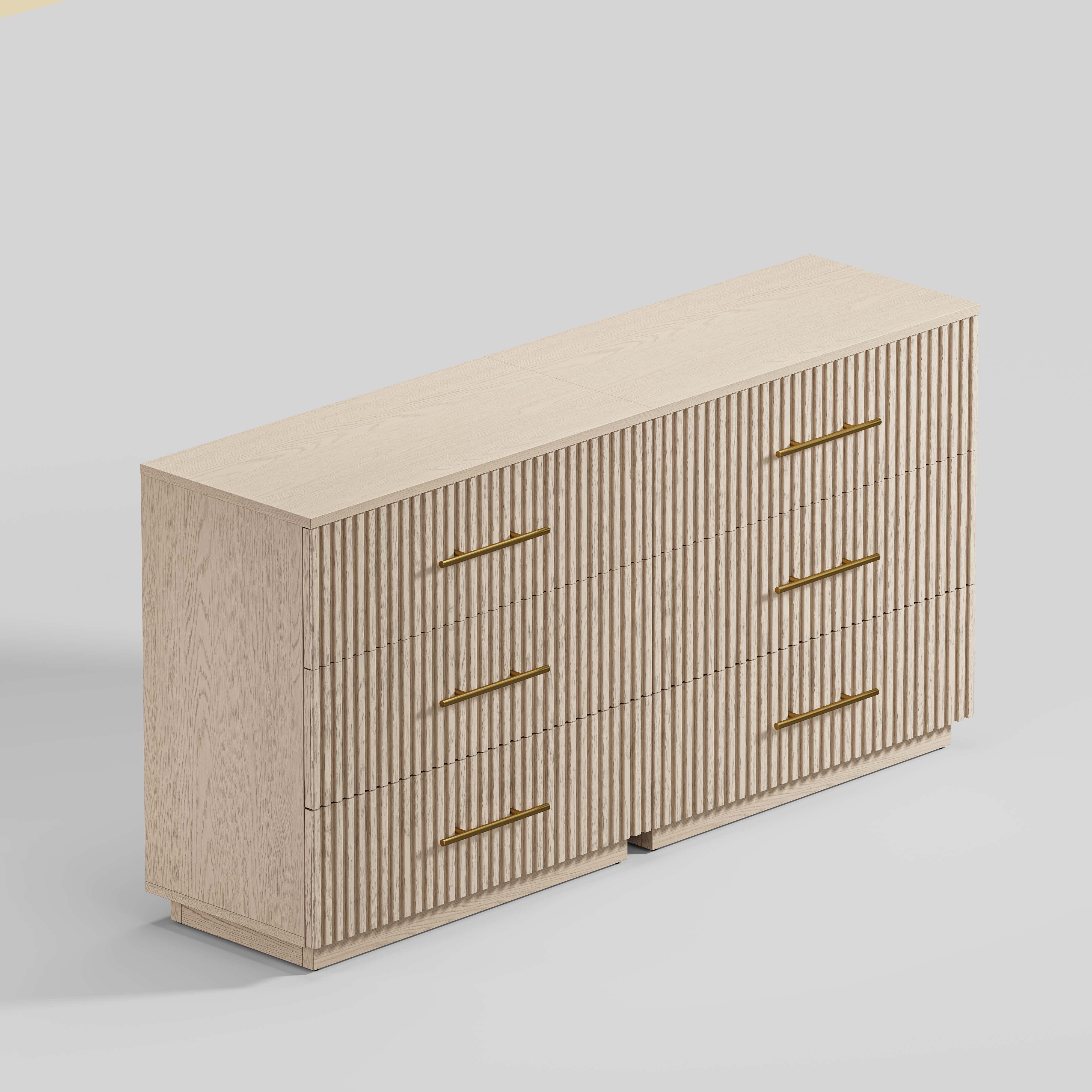 Holt 63“ Oak 6-Drawer Chest(Set of 2)