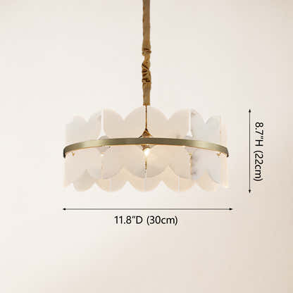 Cloudscape Alabaster Brass 1-Layer Chandelier  30cm D