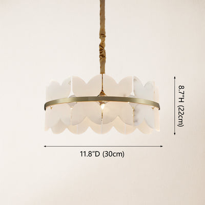 Cloudscape Alabaster Brass 1-Layer Chandelier  30cm D