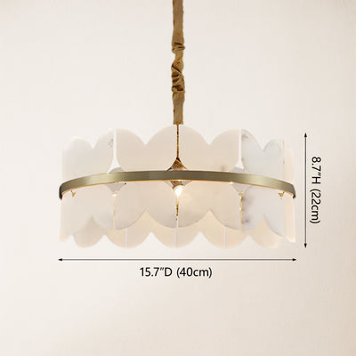 Cloudscape Alabaster Brass 1-Layer Chandelier 40cm D