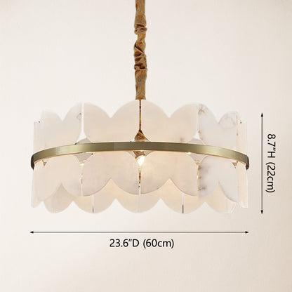 Cloudscape Alabaster Brass 1-Layer Chandelier 61cm D
