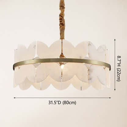 Cloudscape Alabaster Brass 1-Layer Chandelier  80cm D