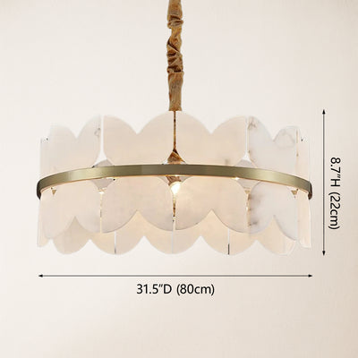 Cloudscape Alabaster Brass 1-Layer Chandelier  80cm D