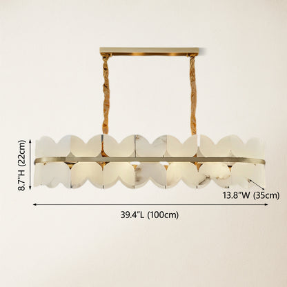 Cloudscape Alabaster Single-Tier Brass Chandelier 100cm W