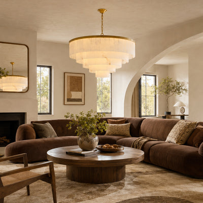 Montrava Alabaster Tiered  Round Chandelier
