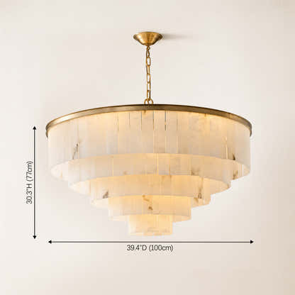 Montrava Alabaster Tiered  Round Chandelier