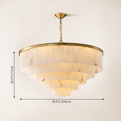 Montrava Alabaster Tiered  Round Chandelier