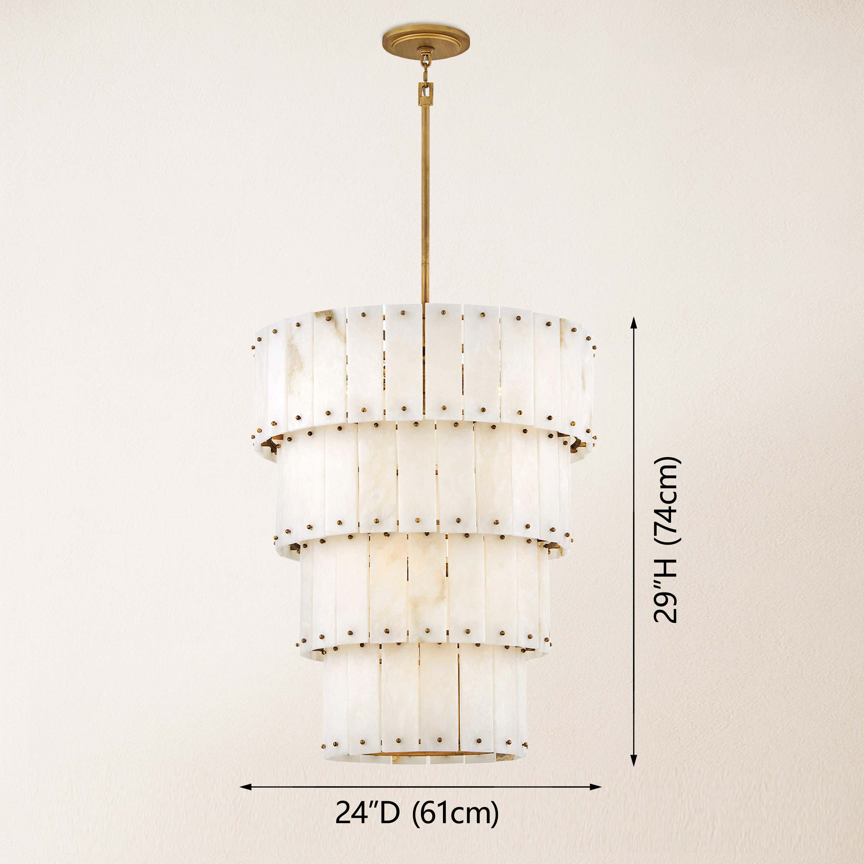Rancho Alabaster 4-Tier Round Chandelier 24''D dimensions 1