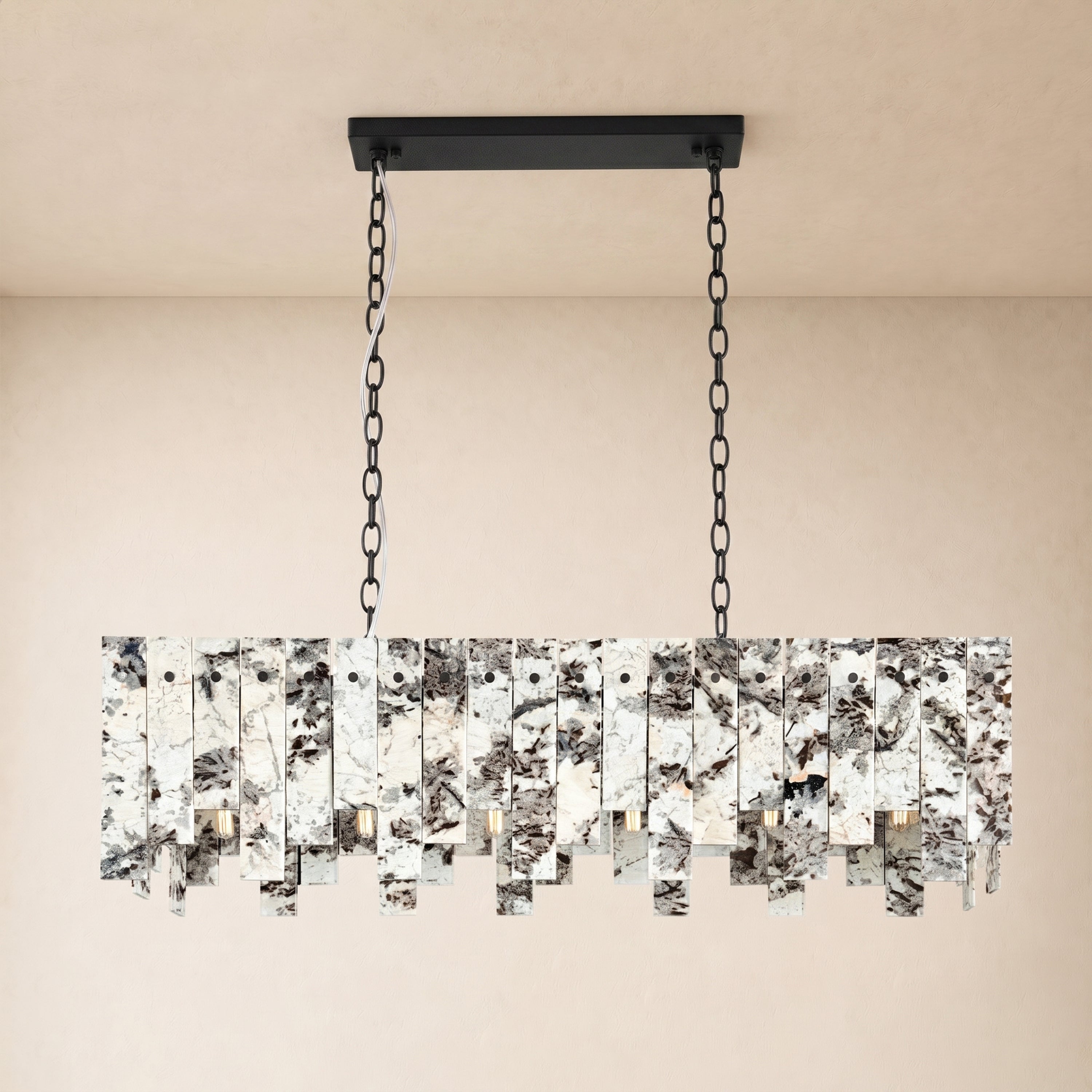 Pietra Quartzite Rectangular Linear Chandelier 36" 40"W