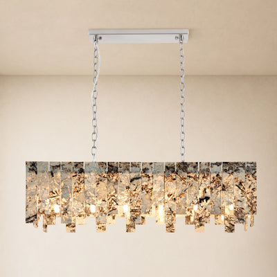 Pietra Quartzite Rectangular Linear Chandelier 36" 40"W
