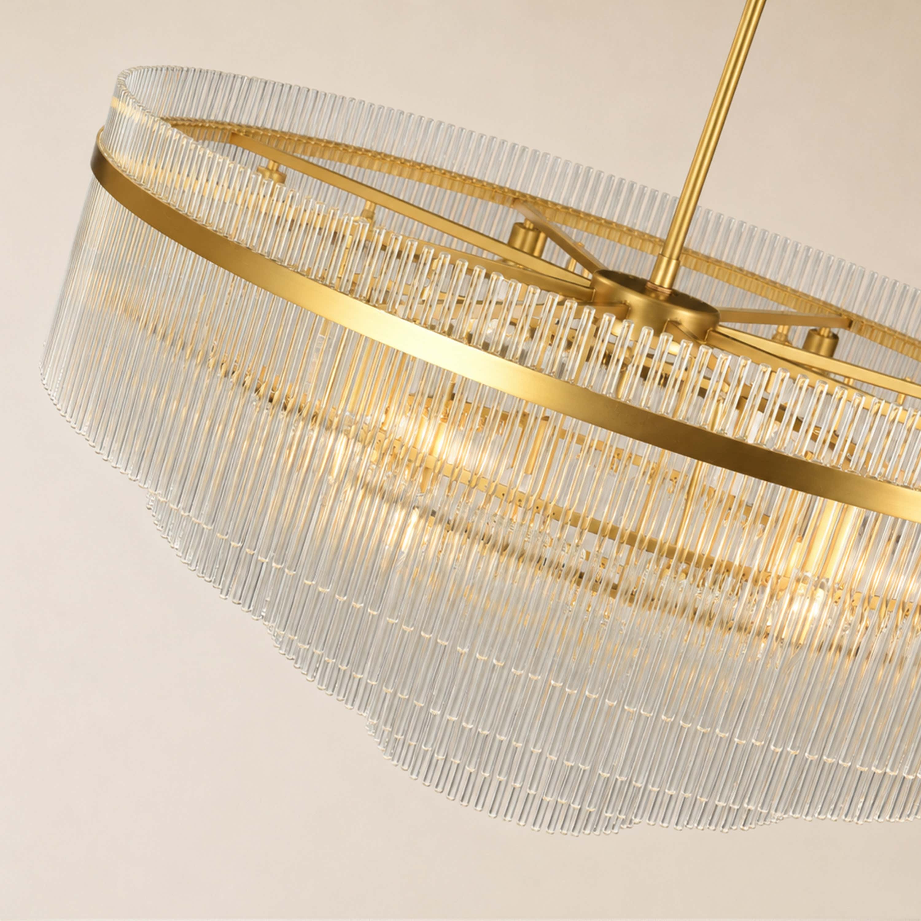Elyndra Glass Rod Tiered Round Chandelier 30" 40" 50"D