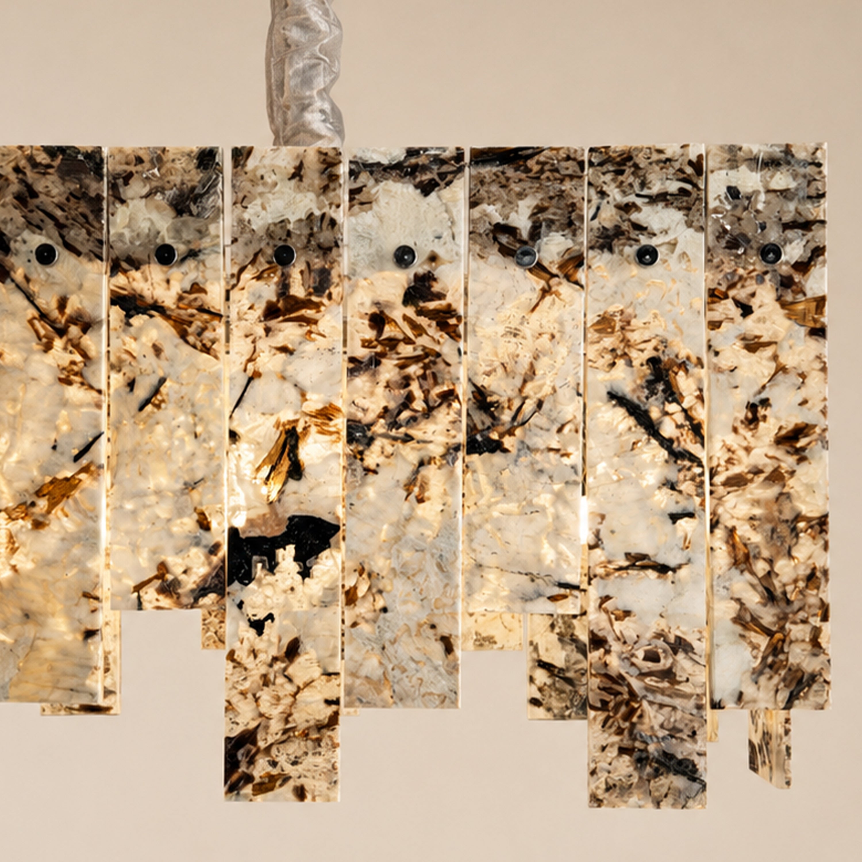 Pietra Quartzite Rectangular Linear Chandelier 36" 40"W