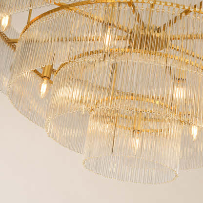 Elyndra Glass Rod Tiered Round Chandelier 30" 40" 50"D