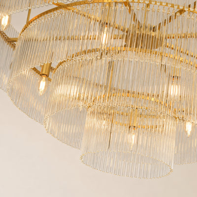 Elyndra Glass Rod Tiered Round Chandelier 30" 40" 50"D