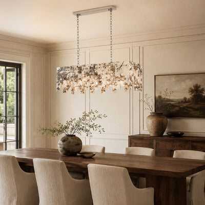 Pietra Quartzite Rectangular Linear Chandelier 36" 40"W