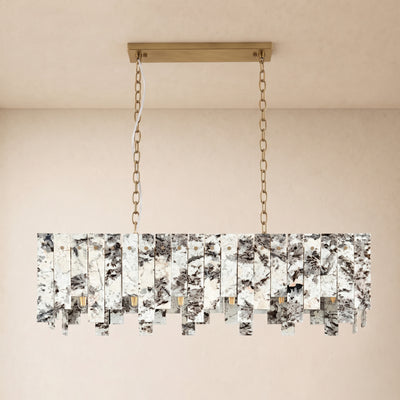 Pietra Quartzite Rectangular Linear Chandelier 36" 40"W
