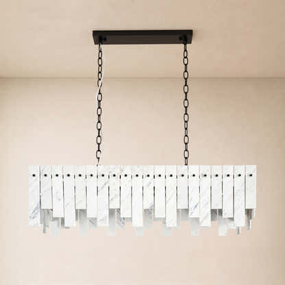 Pietra White Marble Rectangular Chandelier 36" 40"W