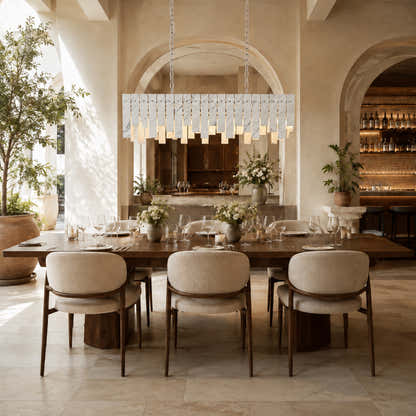 Pietra White Marble Rectangular Chandelier 36" 40"W