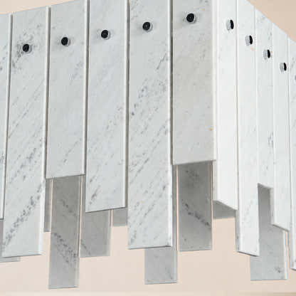 Pietra White Marble Rectangular Chandelier 36" 40"W