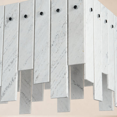Pietra White Marble Rectangular Chandelier 36" 40"W