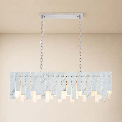 Pietra White Marble Rectangular Chandelier 36" 40"W