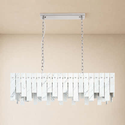 Pietra White Marble Rectangular Chandelier 36" 40"W
