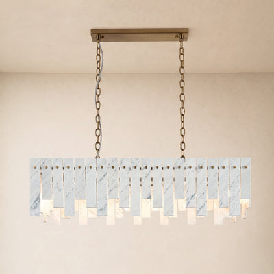 Pietra White Marble Rectangular Chandelier 36" 40"W