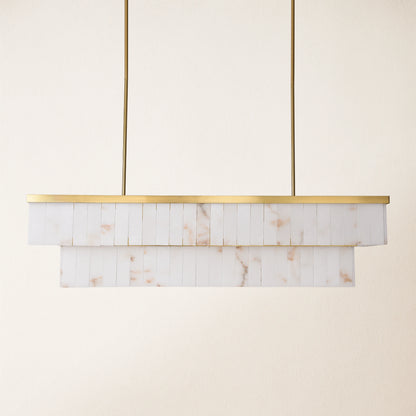 Solmare Alabaster Rectangular Chandelier 138cm