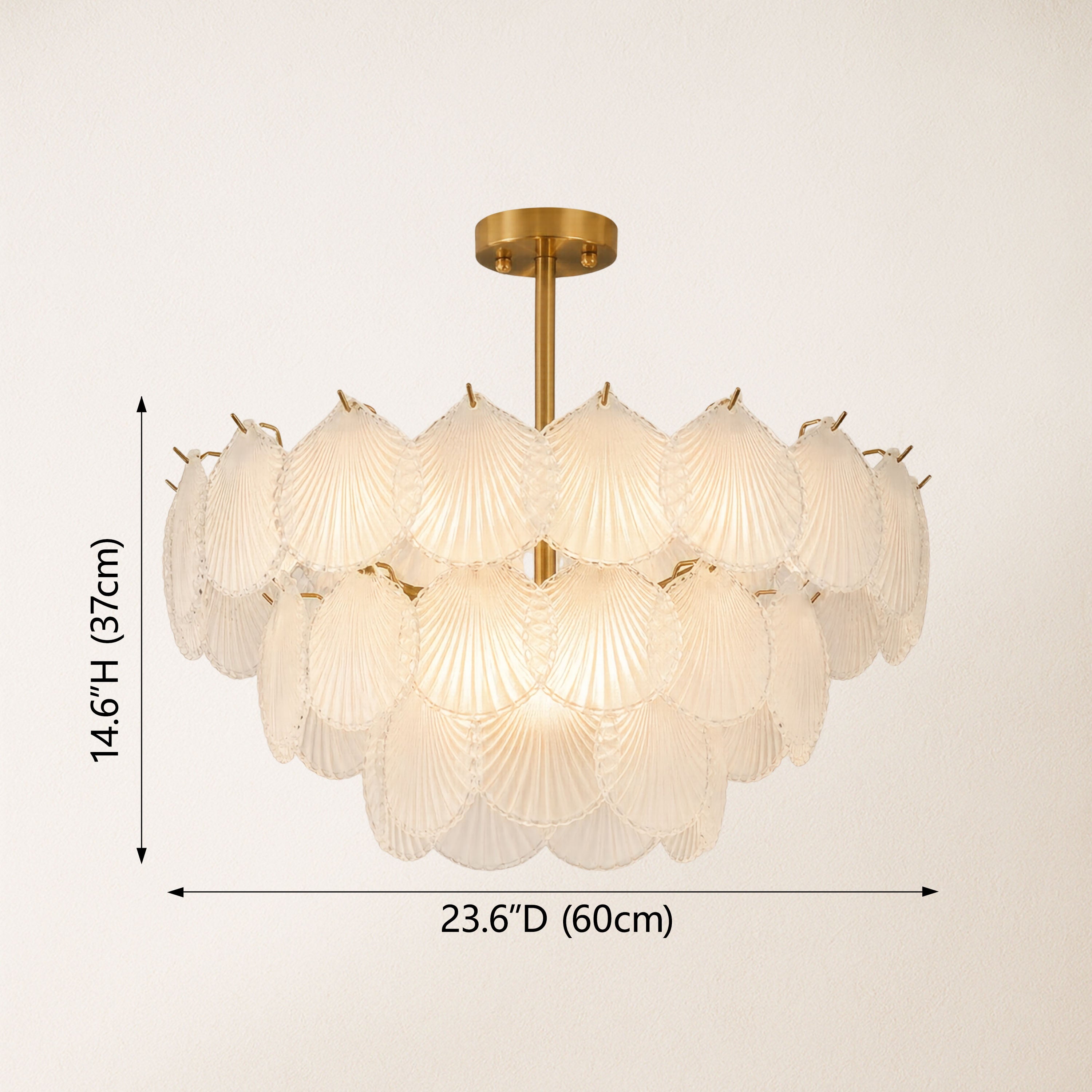 Marivelle Luxury Shell Glass Chandelier