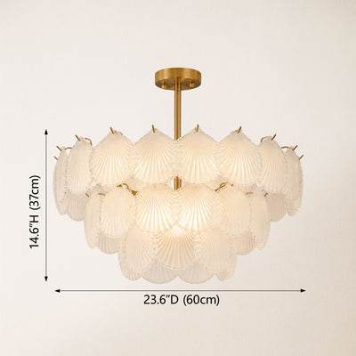 Marivelle Luxury Shell Glass Chandelier