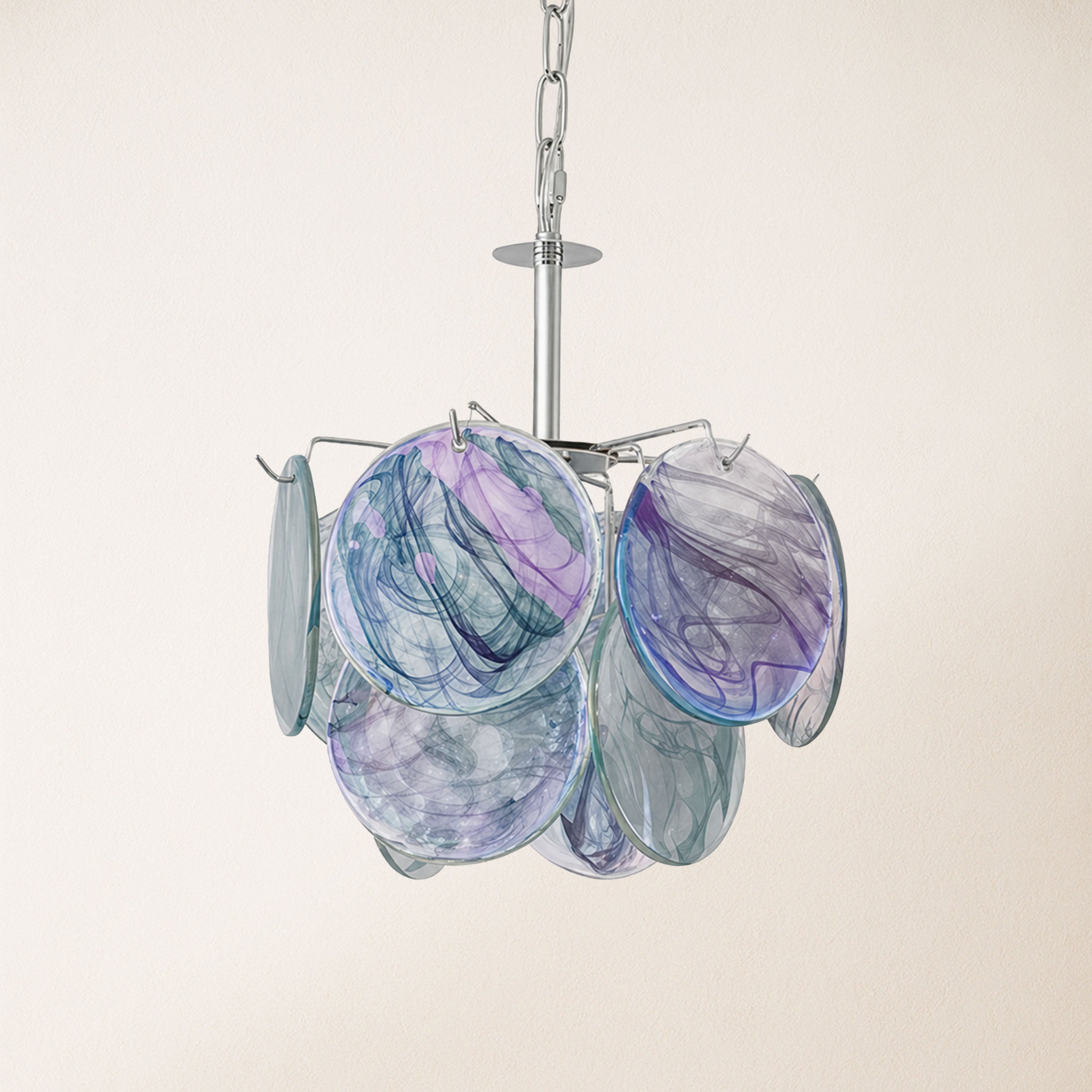 Murello Murano Disc Glass Round Chandelier