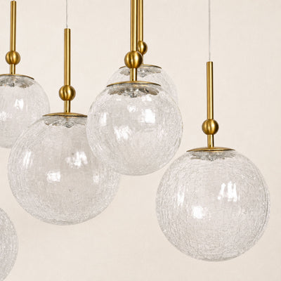 Elowen Crackled Glass Cluster Rectangular Chandelier