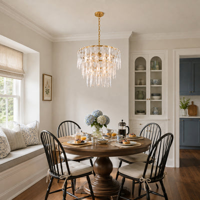 Orvessa Glass Cascade Round Chandelier 23.6"D