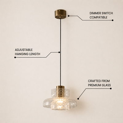 Zendria Crackle Glass Pendant Light