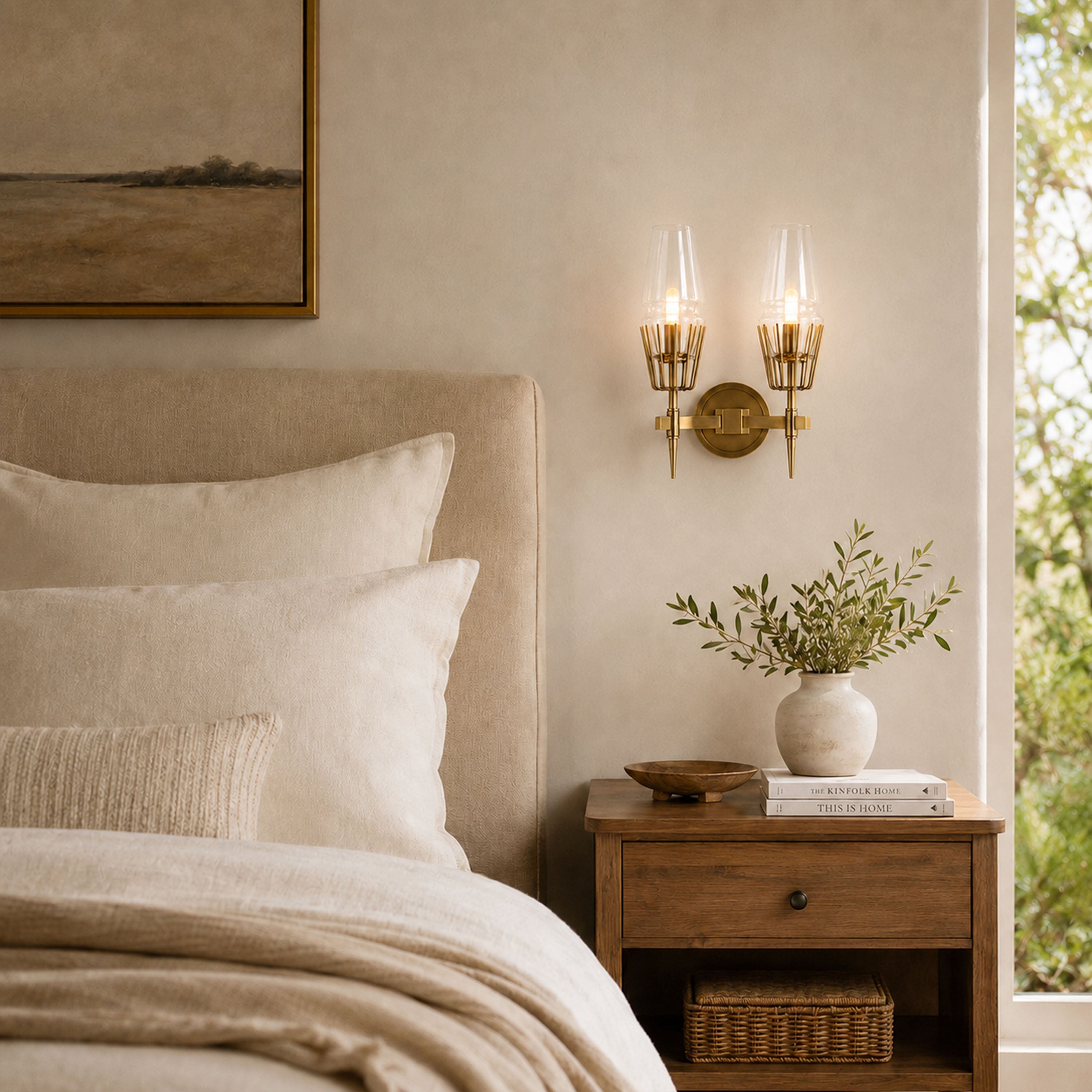 Astoria Glass 2 Light Wall Sconce