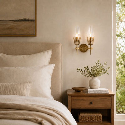 Astoria Glass 2 Light Wall Sconce