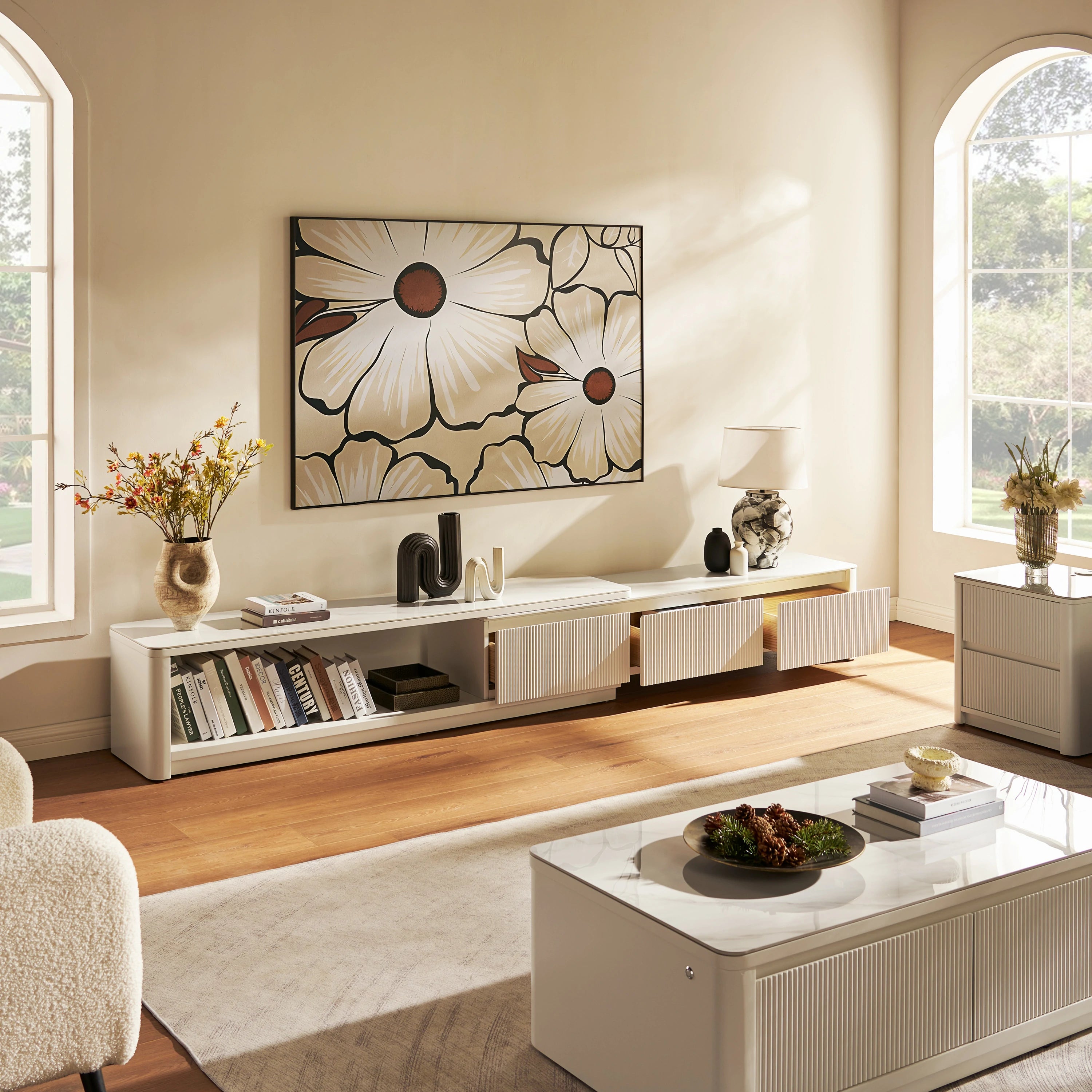 Celia Burnt Stone Media Console 71"