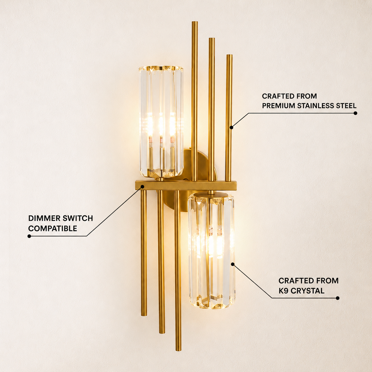 Oriana Crystal Wall Sconce 7.1"